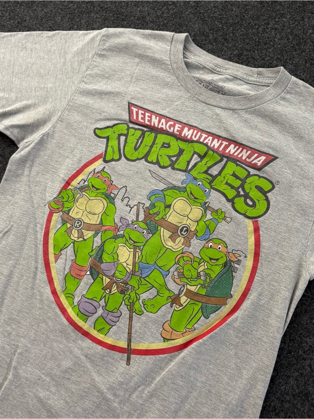 Nickelodeon T-Shirt Mens S Gray Teenage Mutant Ninja Turtles Pullover Tee Retro
